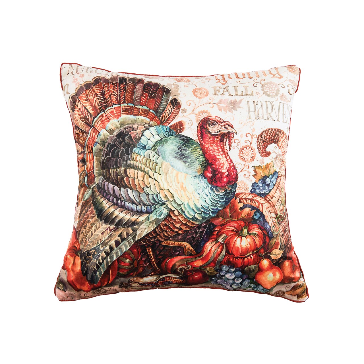 18" x 18" Traditional Thanksgiving Turkey Throw Pillow